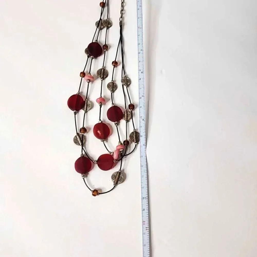 Vintage Triple Strand Illusion Necklace
